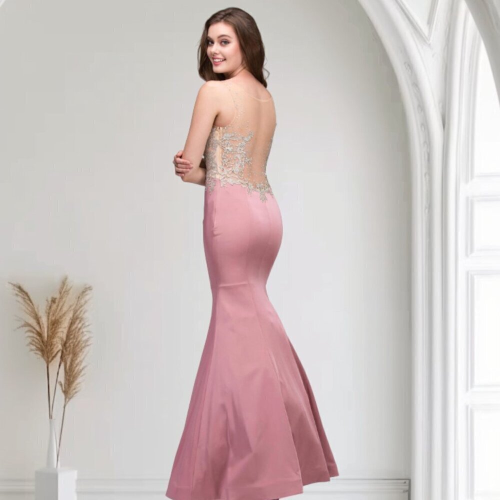 Abby Paris by Lucci Lu, Prom Dress Formal Gown, Style 93019, Blush Pink, Size 4